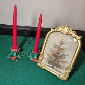 Festive Holly Candle Holders By Atlantic Mold Company